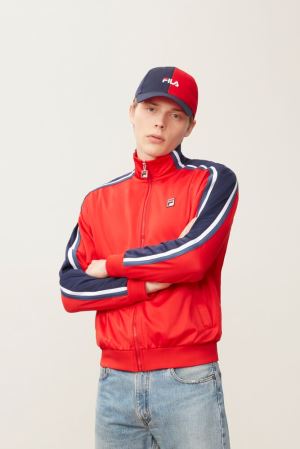 FILA Bentley Track Jackets Red / White,Mens Clothing | CA.GMIJYB980